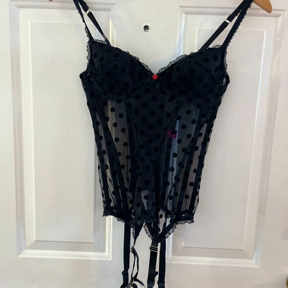 L'Agent By Agent Provocateur Black Rosalyn Basque Push-Up Bustier Sz 34B - Picture 4 of 12